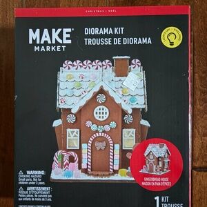 ❤️Makers Market Gingerbread House Kit — Brown, White & Red Accents New
